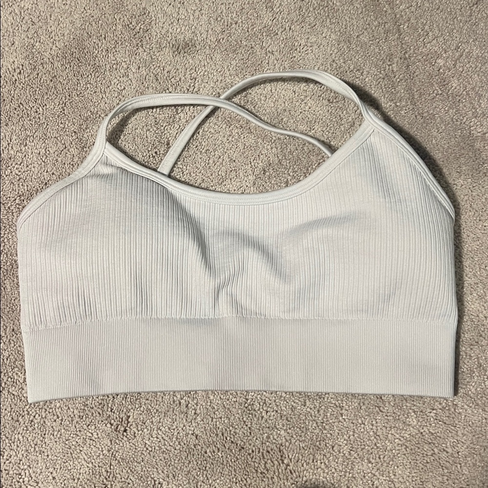 size medium white offline padded sports bra